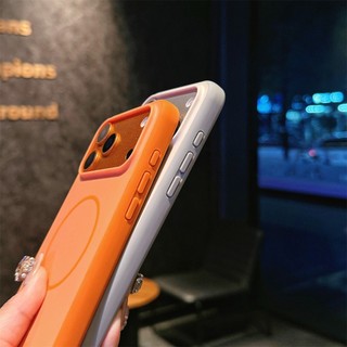 Ốp điện thoại từ tính 2 trong 1 màu cam vũ trụ mới chống sốc cho IPhone 17 Pro Max 17 Air 12 13 14 15 16 Pro Max Vỏ mờ chống vân tay