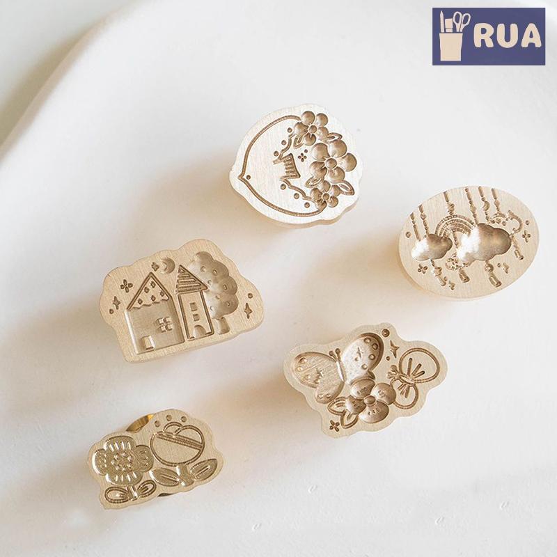 RUA Vintage Hoa In Tem Series Sáp Con Dấu Tem Niêm Phong Sáp DIY Thêu Vỏ Thẻ Phong Bì Lời Mời Trang Trí Mới