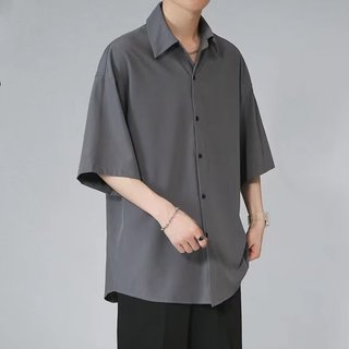 Áo sơ mi nam ESEA vải lụa dáng rộng, phong cách giản dị