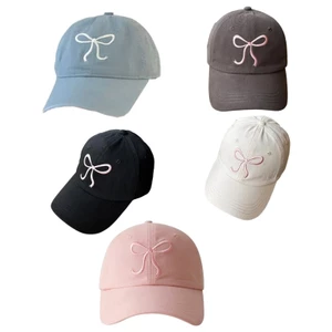 PCF * Mũ chống nắng dễ thương Mũ bóng chày Cotton dành cho cô gái tuổi Teen Mũ bóng chày Tính năng Nơ tinh tế Tôn vinh lý tưởng cho chuyến thăm công viên và gia đình