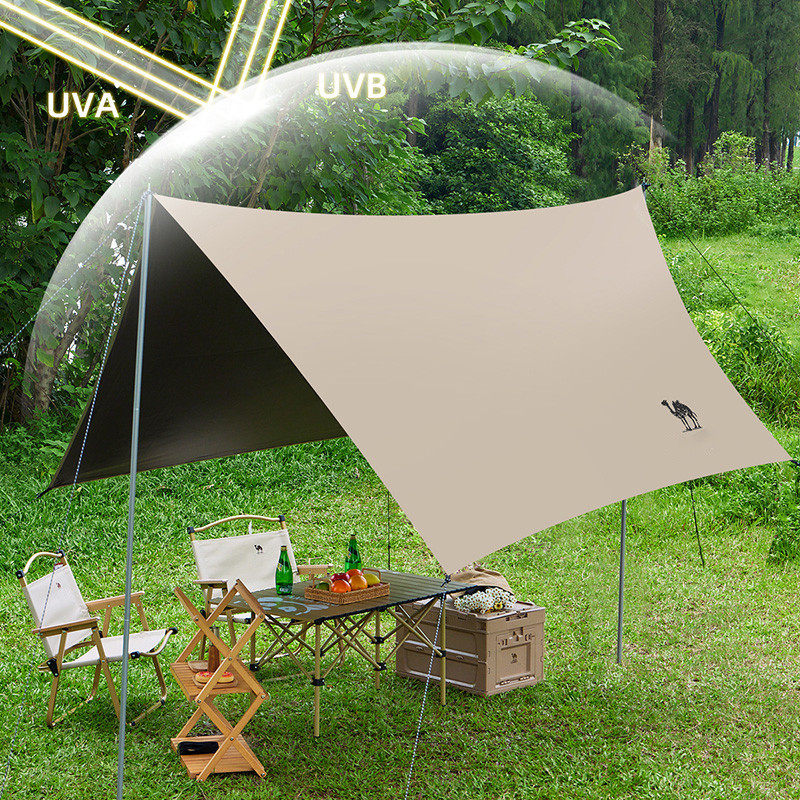 CAMEL CROWN Lều bạt phủ màu đen, thiết kế tiện lợi để cắm trại và chống nắng tại bãi biển