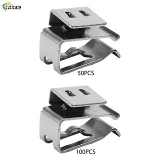 Bộ 50 Kẹp Cáp Năng Lượng Mặt Trời Kẹp Dây Thép Không Gỉ Kẹp Kim Loại Chống Trượt Kẹp Cáp Quang Điện Phụ Kiện Thích Hợp Cho Xe Kéo Thuyền