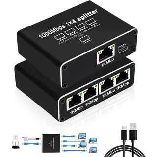 Ethernet Switch 4 Adapter Lan Mạng Gigabit RJ45 Cổng an toàn 1000Mbps Bộ 1Ra Chia mới Internet Splitter