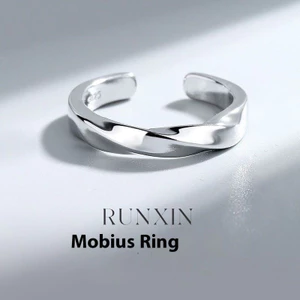 Nhẫn Moebius Unisex INS Thiết kế hình học hợp thời trang Nhẫn đôi có thể điều chỉnh