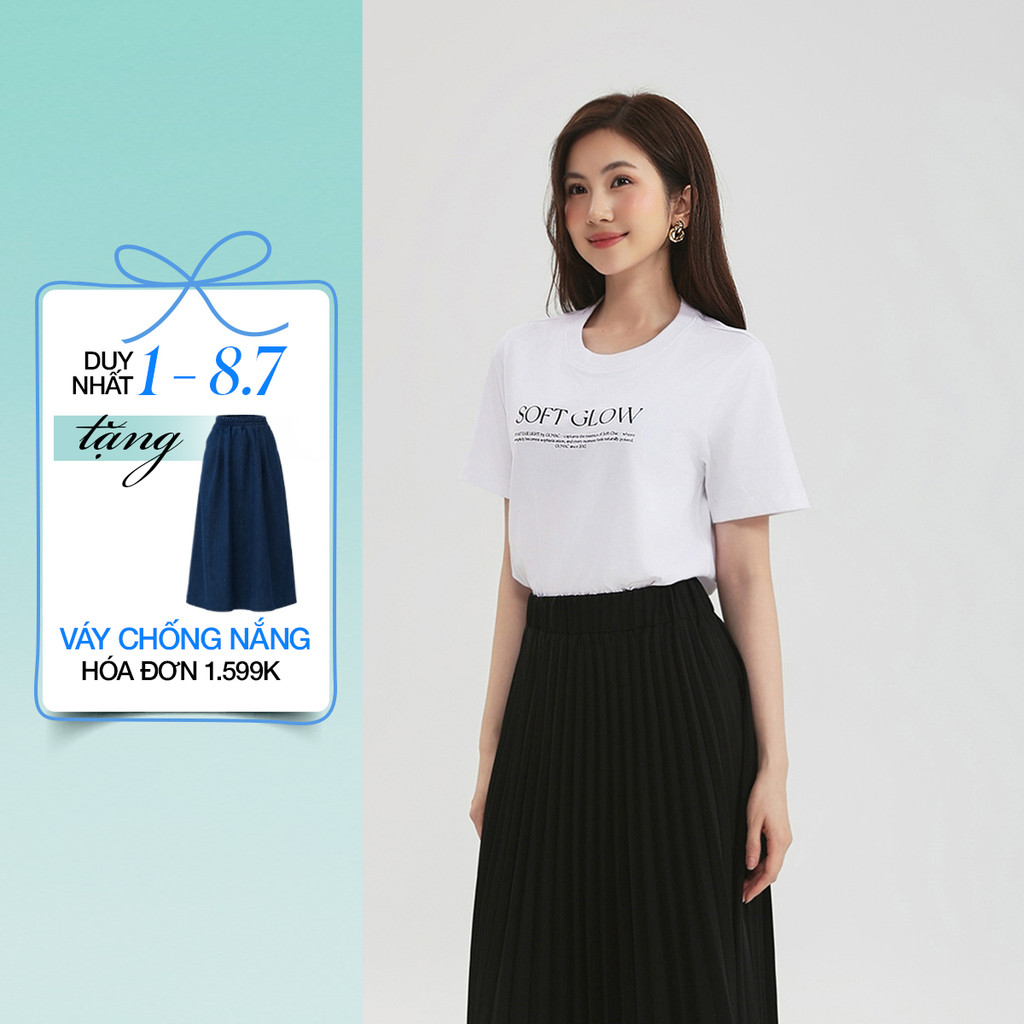 Áo thun GUMAC form suông cơ bản có in chữ ở thân trước  ATF12027