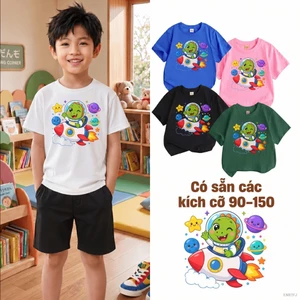 Áo bé trai học sinh tiểu học họa tiết tên lửa Mềm mịn Mặc hằng ngày