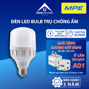 MPE - Đèn LED BULB Trụ chống ẩm ánh sáng trắng - vàng công suất 20W - 30W - 40W - 50W MPE Phú Cường