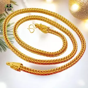 Hợp Kim Mạ Vàng Đầu Rồng Cáo Đuôi Nelace 6 Mm Giả Vàng Cá Tính Vuông Cáo Đuôi Nelace Ne Chain EMKK