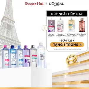 Nước tẩy trang làm sạch sâu, loại bỏ bụi bẩn & trang điểm 3-in-1 L'Oreal Paris Micellar Water 400ml