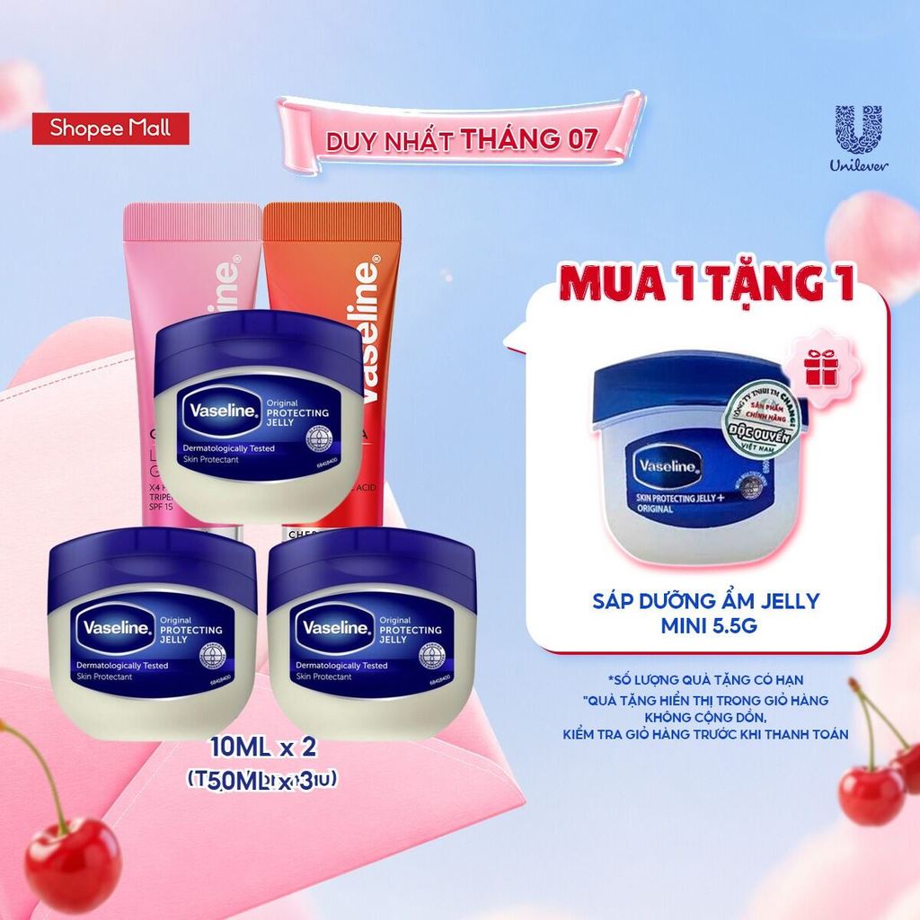Combo 3 sáp dưỡng ẩm Vaseline 50ml (42gx3)