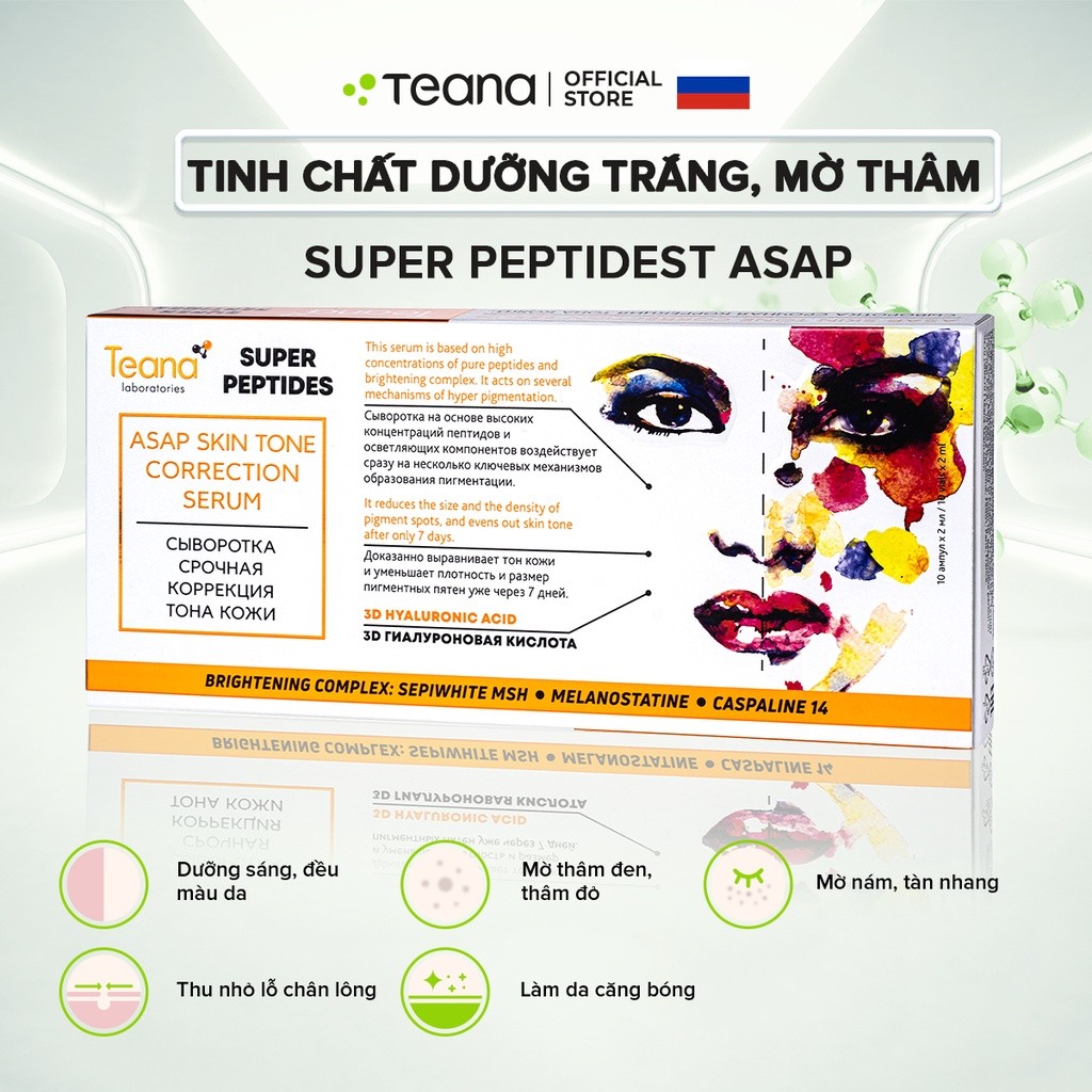 Combo Teana mờ thâm, tái tạo làn da sau mụn (asap + b3)