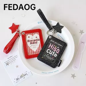 Hộp đựng thẻ FEDAOG, Vỏ bảo vệ hình ảnh bằng da PU Shinning, Túi đựng thẻ 3 Inch ngôi sao dễ thương
