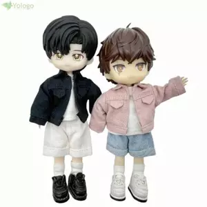 YOLOGO Quần áo búp bê Quần jean, Áo búp bê 6 màu dễ thương, Phụ kiện búp bê Mini Đồ chơi trang điểm cho búp bê Obitsu11 Búp bê 1 / 12 bjd cho búp bê 1 / 11 OB11 / cho búp bê YMY / cho búp bê 1 / 12