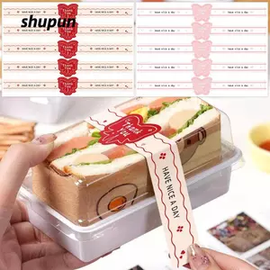 SHUPUN 50 Cái / gói Miếng Dán Niêm Phong Bao Bì, Chúc Ngày Đẹp Màu Hồng Đỏ Cảm Ơn Bạn Niêm Phong Dán, Miếng Dán Trang Trí Tự Dính Nơ Dài Dây Sáng Tạo Trang Trí Món Tráng Miệng