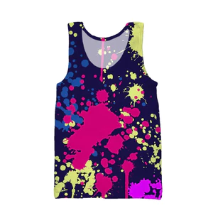 Áo tăng nam 3D Psychedelic, Áo Vest tập thể dục đi biển mùa hè đầy màu sắc, Áo thun thể hình mềm mại thoáng khí dạo phố