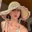 KUZHEN Mũ Rơm Thời Trang Nữ Phong Cách Hàn Quốc Với Nơ Hoa Mũ Chống Nắng Vành Lớn Cho Mùa Hè Sử Dụng Ngoài Trời HOT