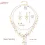 HFSHY 1 Bộ Bông Tai Nelace Giả Ngọc Trai Hoa Kim Cương Giả Sang Trọng Nữ Cô Gái Nelace Dangle Bông Tai Cưới Trang Sức Quà Tặng VN