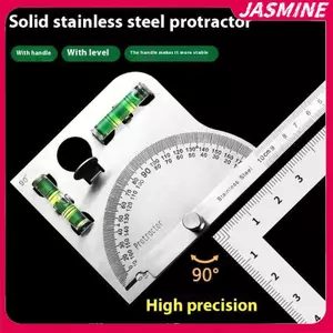 JASMINE Có Thể Điều Chỉnh 180 Độ Thước Góc Độ Chính Xác Cao Đa Năng Thép Không Gỉ Thước Góc Cho Chế Biến Gỗ Di Động Dụng Cụ Đo JASMINE