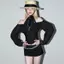Bộ hai mảnh màu ca cao Hot Girl kiểu Pháp mùa hè Tay phồng rỗng phù hợp với gói eo thấp Mông Slim-fit Slimer Look Niche Suit Women