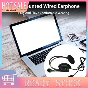 < CarFashion > Tai nghe có dây Giao diện USB Công thái học có micrô Khử tiếng ồn Tai nghe có dây Cung cấp văn phòng