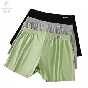 Quần Lót Nam GILLL, Size Lớn Thoáng Mát Ice Silk Rời Quần Short Boxer, Mùa Hè Mỏng Satin Mượt Nhìn Mũi Tên Quần Bộ Đồ Ngủ Quần Lót