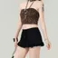 Chân Váy Nữ Ôm Dáng Ngắn Phối Đuôi Bèo Xinh Xắn C977576677- - Hieuvy Botique