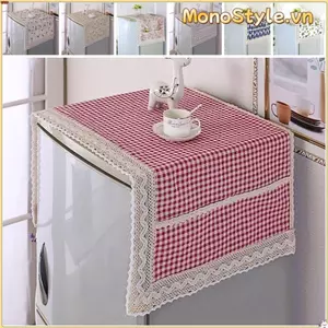 MONOSTYLE 1 Chiếc Vỏ Bụi Tủ Lạnh, Vải Tủ Lạnh 55x120cm Chống Bụi, Vải Lanh Cotton Có Túi Bảo Quản Vỏ Bảo Vệ Tủ Lạnh