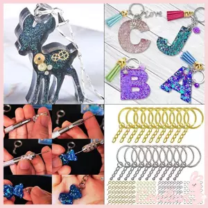 COO Nhựa DIY Trang Sức Làm Vòng Chìa Khóa Có Dây Xích Nhảy Vòng Vít Chân Mắt