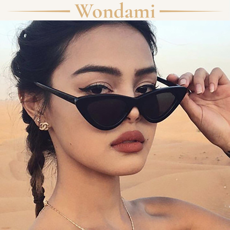 Kính Nữ Hàn Quốc Mắt Mèo Tam Giác Ngầu Đậm Chất Y2K Kính Râm Đi Biển