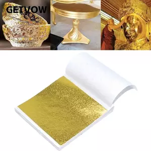 GETVOW 100 Chiếc Giấy Nhân Tạo, K Pure DIY Art Craft Giả Vàng, Thủ Công Bền Đẹp Lá Vàng Mạ Vàng Trang Trí