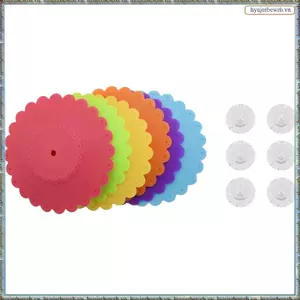 6 Chiếc Mới Dễ Thương Chống Bụi Silicon Thủy Tinh Cốc Cà Phê Hút Cói Nắp Nắp Thực Phẩm Tròn Cốc Bao