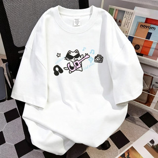 （Giao hàng 24h）Angela Phông Form Rộng 100% Cotton Áo thun ngắn tay in hình thời trang cỡ lớn dáng rộng dành cho nữ
