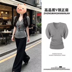 Áo thun ngắn tay cổ chữ V Modal mùa hè Áo thun ngắn tay hẹp Thiết kế thích hợp thông thường cao cấp che phủ da thịt dạo phố T