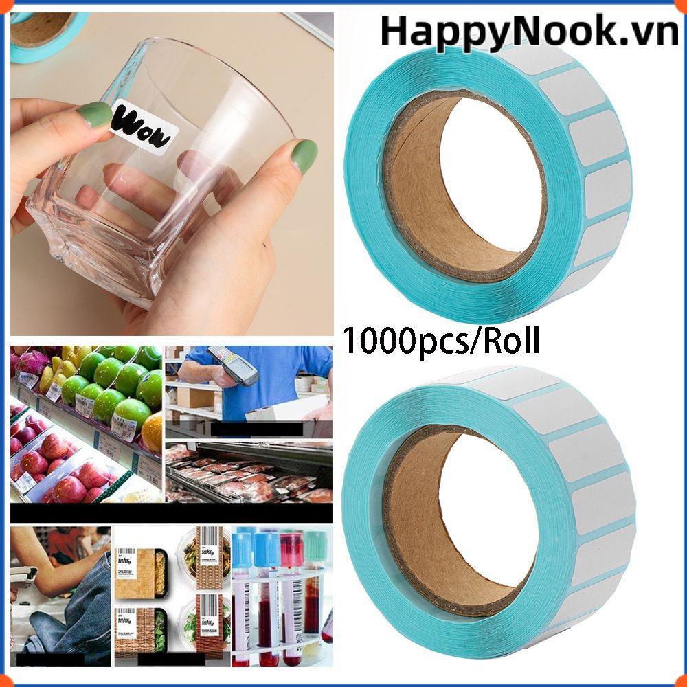 HAPPYNOOK 1000 Cái / Cuộn Thẻ Giấy Dính Giá Siêu Thị Thẻ Trống Chống Thấm Nước