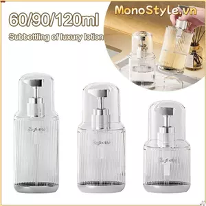 Chai bơm MONOSTYLE, Chai phân phối có thể đổ lại 60 / 90 / 120ml, Chai dưỡng da trong suốt di động cho sữa tắm dầu gội Lotion