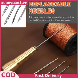 XUAN 20 Cái DIY Da May Bộ Tay Cầm Đồng Bộ Kim Awl Cho Handmade Túi Da Sản Xuất VN