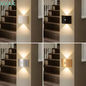 XYAX Đèn tường cảm ứng LED XYAX, Đèn 3 màu / Đèn Neon Đèn mềm Đèn ngủ, Lắp đặt đa chức năng Cảm biến hồng ngoại Cảm biến PIR Đèn tường Sân vườn