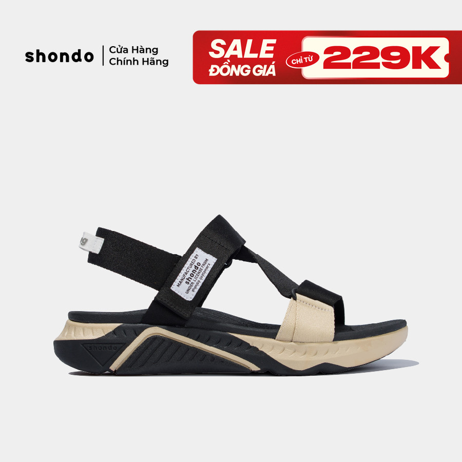 Giày sandal SHONDO F7R màu đen be