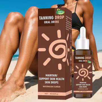 Loại uống nước Giọt chống nắng, 2025 Phong cách mới 60ML Giọt nước uống không nắng, Kem chống nắng bằng đồng dưỡng ẩm cho da mặt và cơ thể, Son bóng hôn ánh nắng (1 chai)