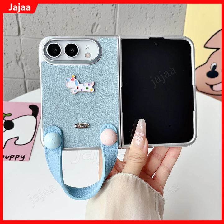 Dành Cho iPhone Duo Hoạt Hình Chó Da Dành Cho Apple iPhone Ultra iPhone18 Gấp iPhone Gấp iPhone Duo 5G Sang Trọng Dây Chống Sốc Khung Mềm