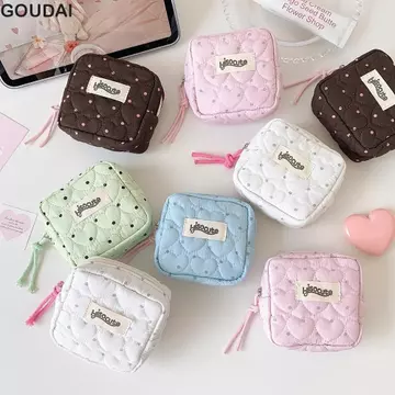 GOUDAI Ví đựng tiền xu nhỏ GOUDAI, Hộp đựng chìa khóa tai nghe Son môi Mỹ phẩm Chấm lưu trữ Túi lưu trữ ngôi sao, Hộp đựng khăn ăn vệ sinh Hộp đựng thẻ vuông phong cách Hàn Quốc Túi Mini du lịch Unise