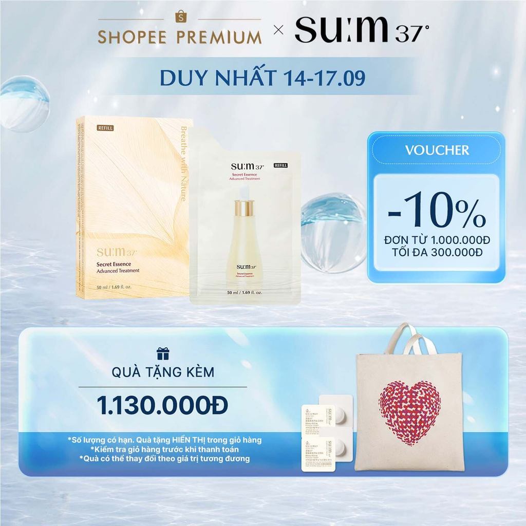 [SU:M37 OFFICIAL][Túi Refill] Nước thần chống lão hoá sớm thế hệ mới Secret Essence Advanced Treatment 50ml