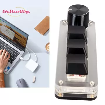 Bàn phím cơ Ổ cắm và chạy bằng cáp Bàn phím Macro cơ, Chiếu sáng 3 phím 1 núm / 4 phím Kết nối USB Bàn phím Mini Văn phòng