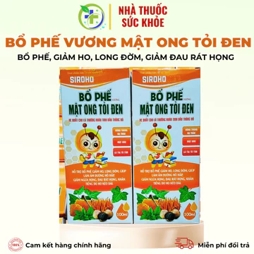 Siro bổ phế vương Mật ong tỏi đen - Bổ phế, giảm ho, long đờm, giảm đau rát họng, khàn tiếng (Chai 100ml)
