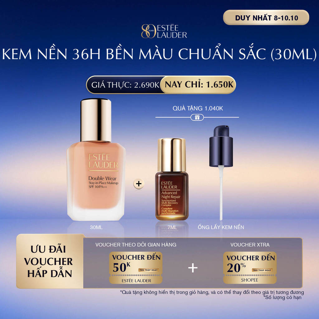 [MỚI] Kem nền lâu trôi 36 giờ, lì mịn Estée Lauder Double Wear Stay-in-Place SPF 10/PA++I Foundation 30ml