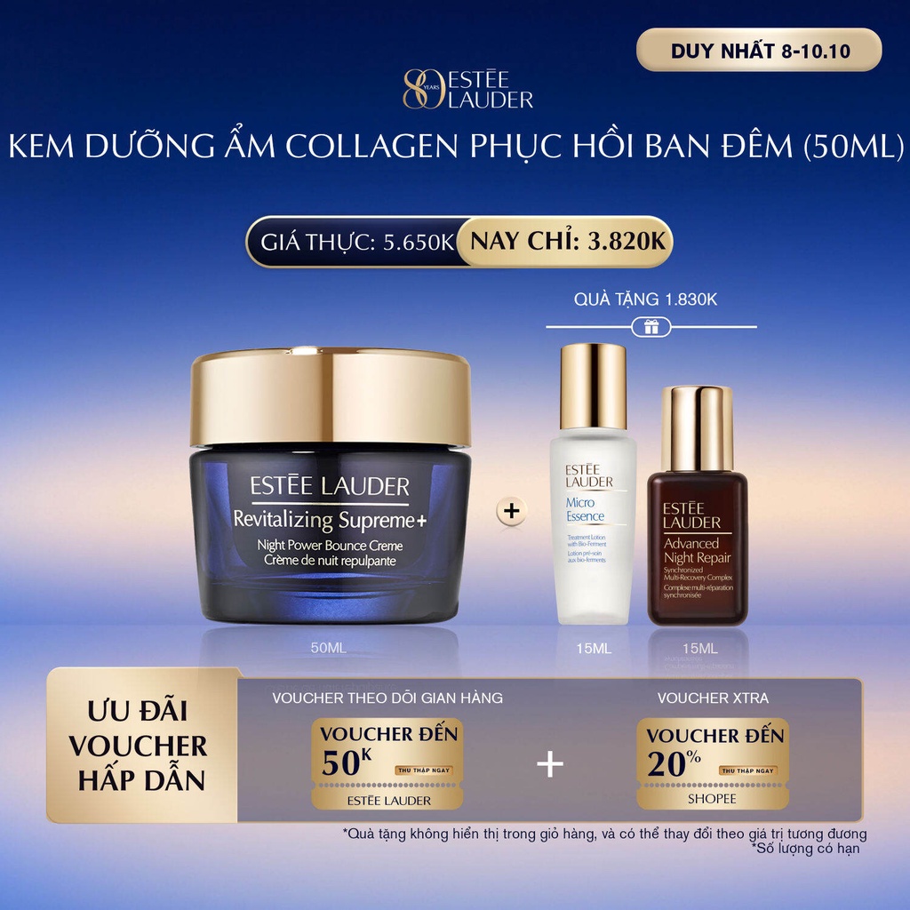 Kem dưỡng ẩm collagen phục hồi ban đêm Estee Lauder Revitalizing Supreme+ Night Power Bounce Creme 50ml