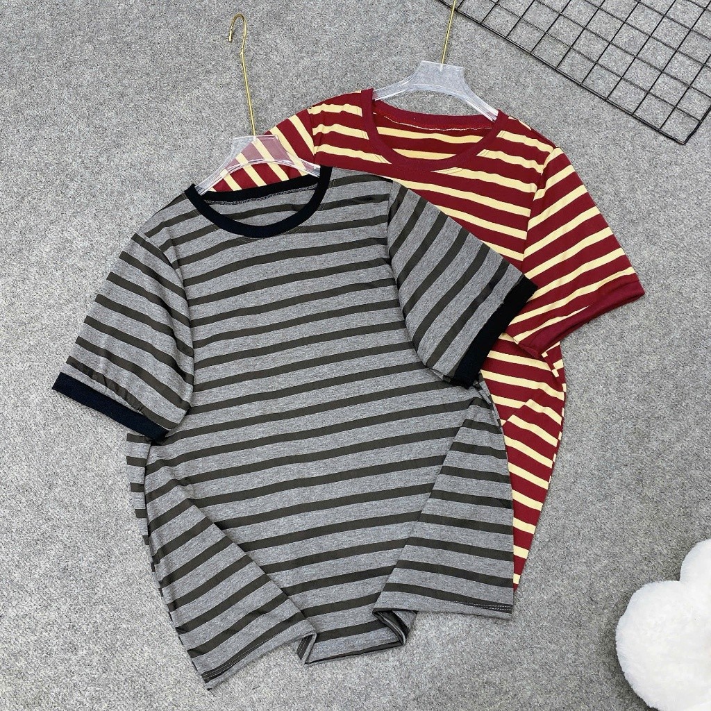 Áo Thun Nữ Bigsize CO NHO Form Rộng Sọc Ngang Tay Ngắn Phong Cách Ulzzang – A308