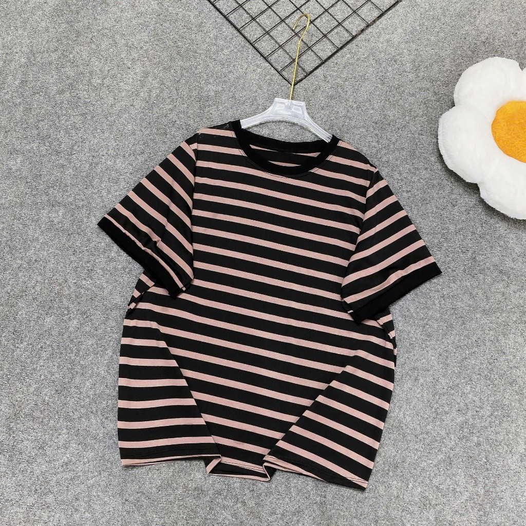Áo Thun Nữ Bigsize CO NHO Form Rộng Sọc Ngang Tay Ngắn Phong Cách Ulzzang – A308