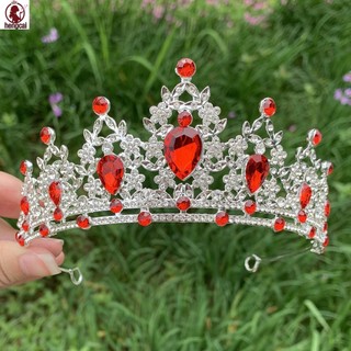 Vương miện tiara pha lê Baroque đầy màu sắc dành cho cô dâu