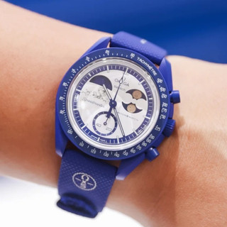MISSION Mới ĐẾN EARTHPHASE MOONSHINE VÀNG Moonwatch Đồng hồ nam Quarz Chức năng đầy đủ Đồng hồ đeo tay dạ quang Chronograph có hộp